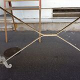 White bistro table in marble and cast iron