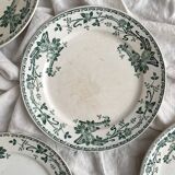 4 flat plates in iron earth "Rosa" Boch Freres Keramis BFK