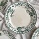 4 ironstone dinner plates "Rosa" Boch Freres Keramis BFK