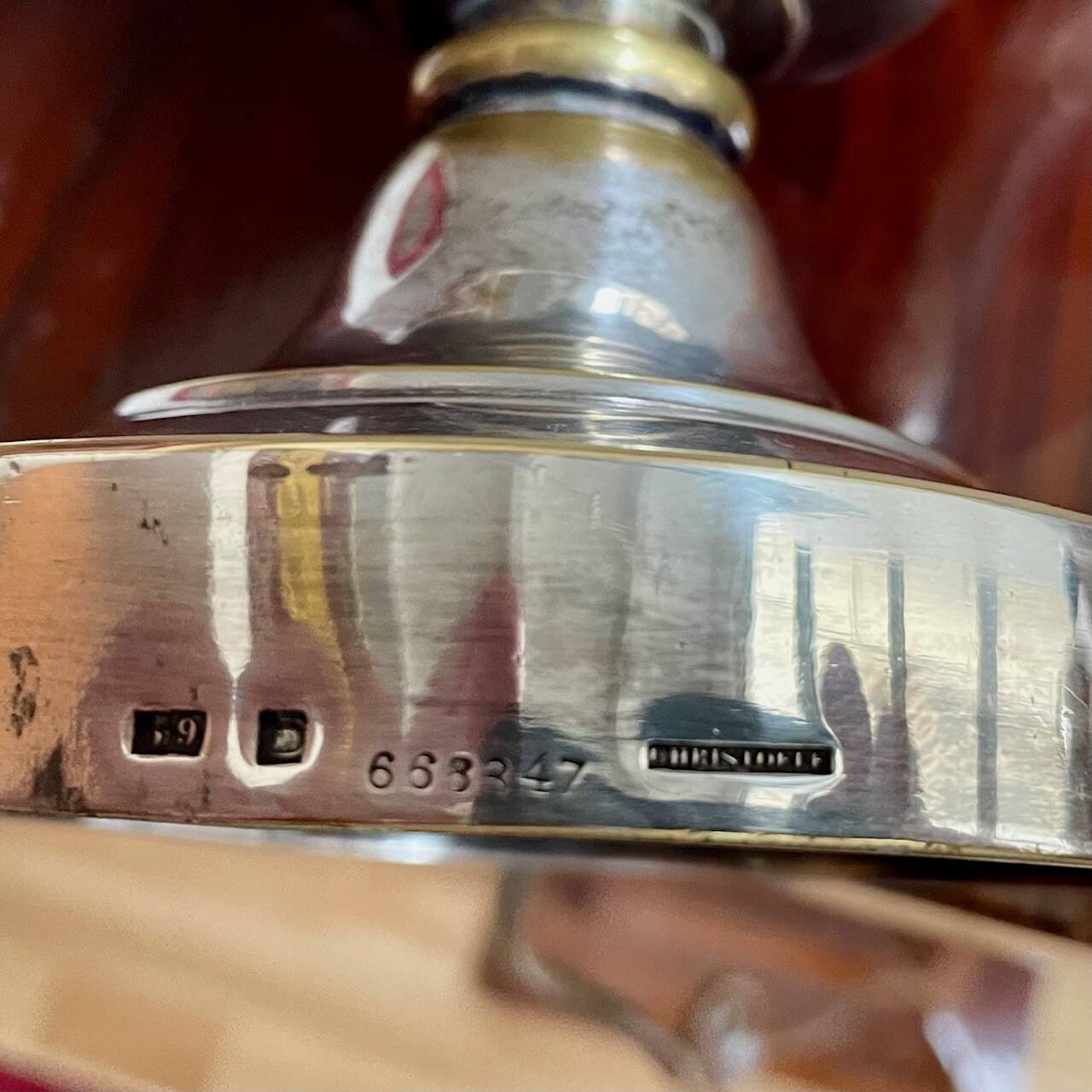 Pair of silver-plated metal lamps produced by Christofle - 1950s design