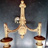 Pair of bronze wall light equipped with electricity