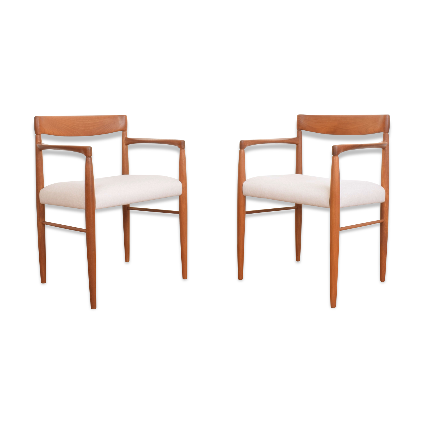 Danish Teak Armchairs by H. W. Klein for Bramin, Set of 2