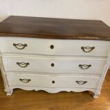 Chest of drawers from the regency period patinated light gray. Perfect condition.