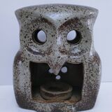 vintage pyrite stone owl candlestick