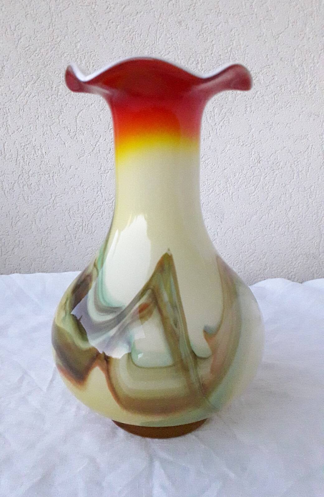 Multicolored glass vase