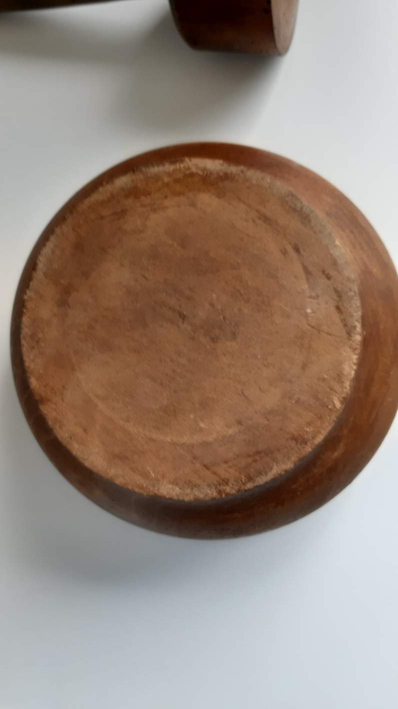 Wooden mortar and pestle