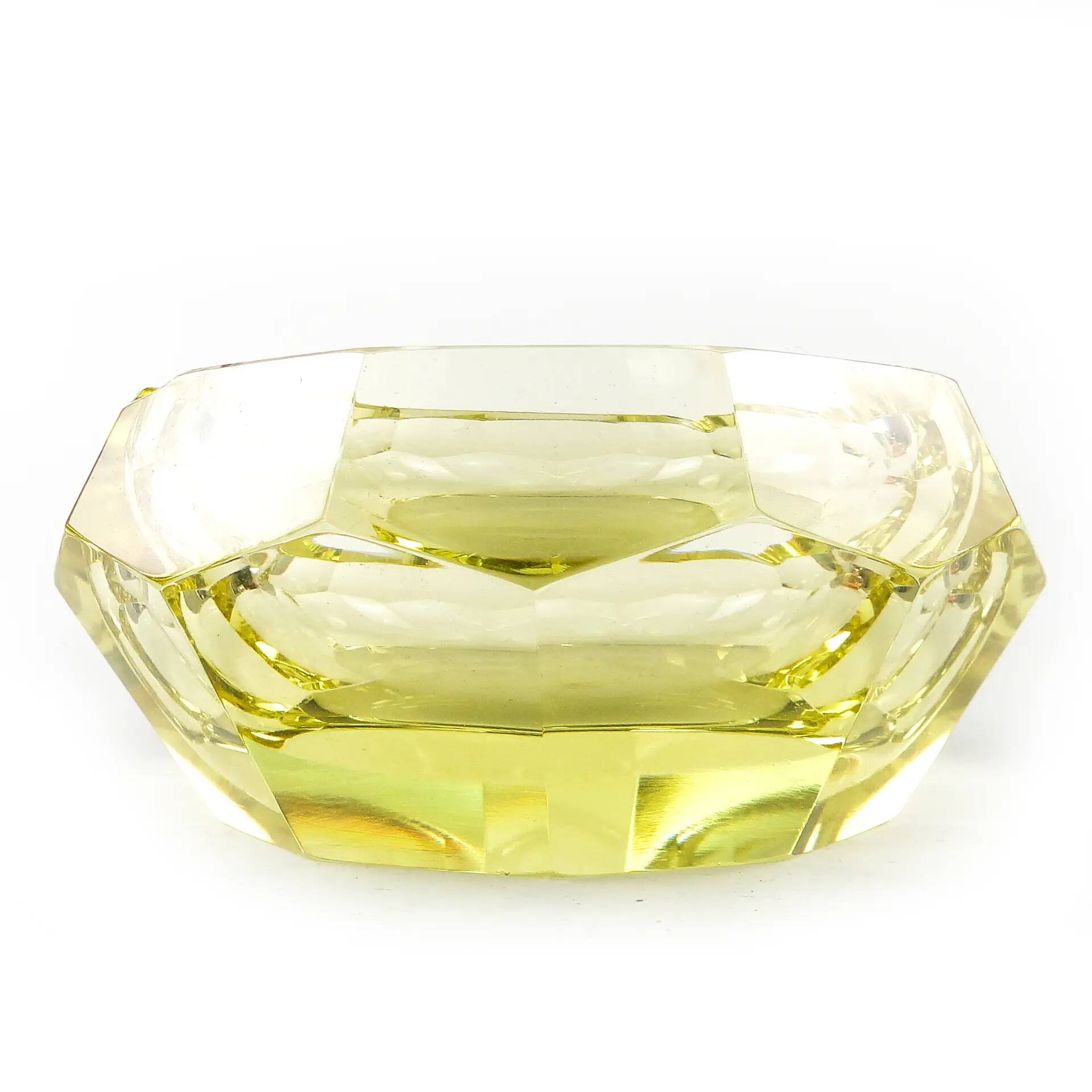 Art Deco ashtray, crystal, Czechoslovakia, 1950s