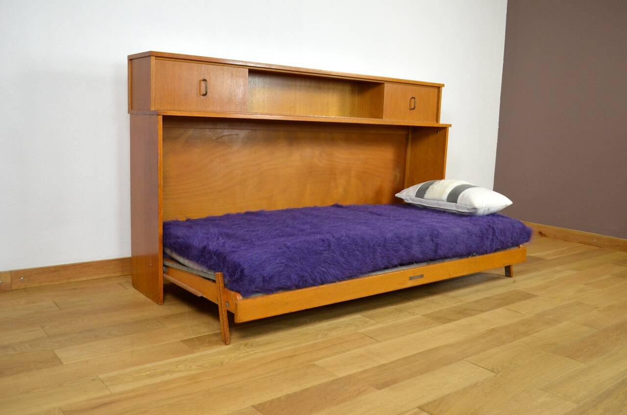 Daybed / Modular Desk Furnished in Vintage Blond Oak 1950