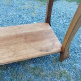 Solid teak console table with two drawers