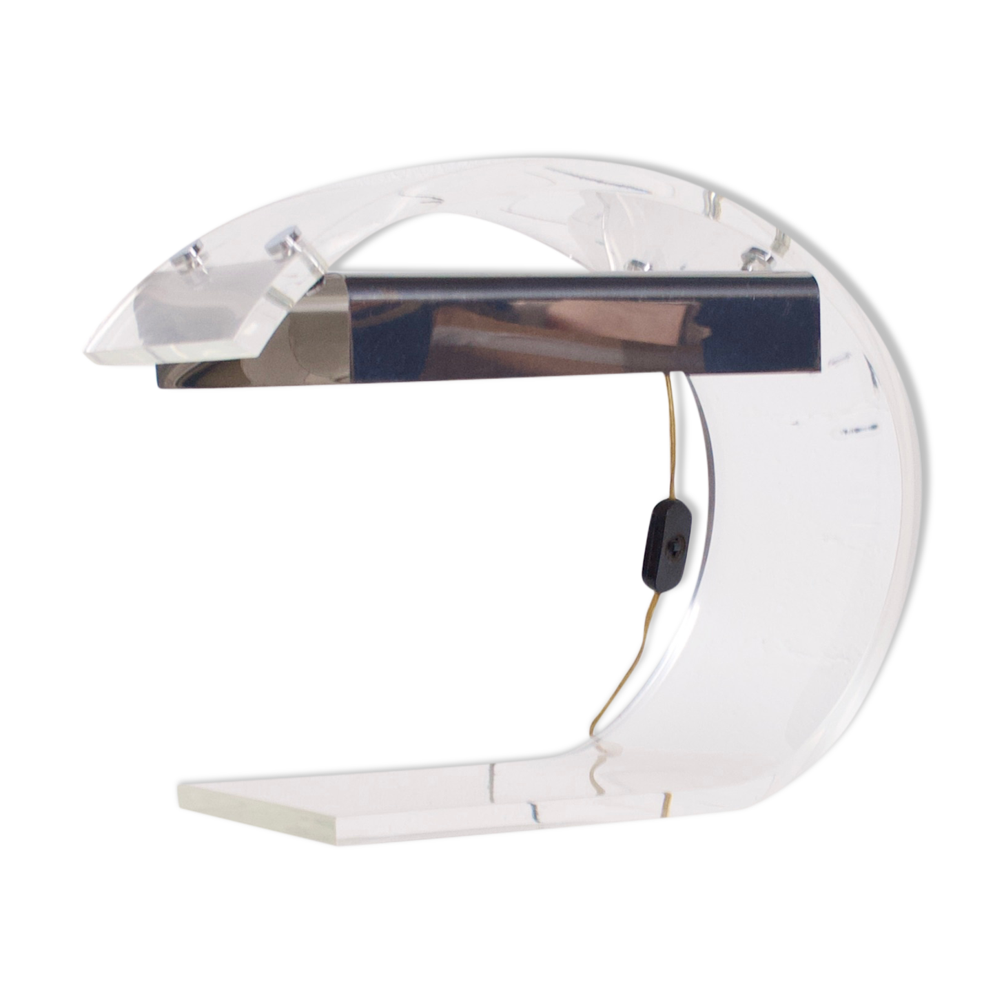 Perspex desk lamp and 1970s metal Jacques Charpentier
