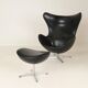 Early Egg Chair and Ottoman by Arne Jacobsen, Denmark, 1960s