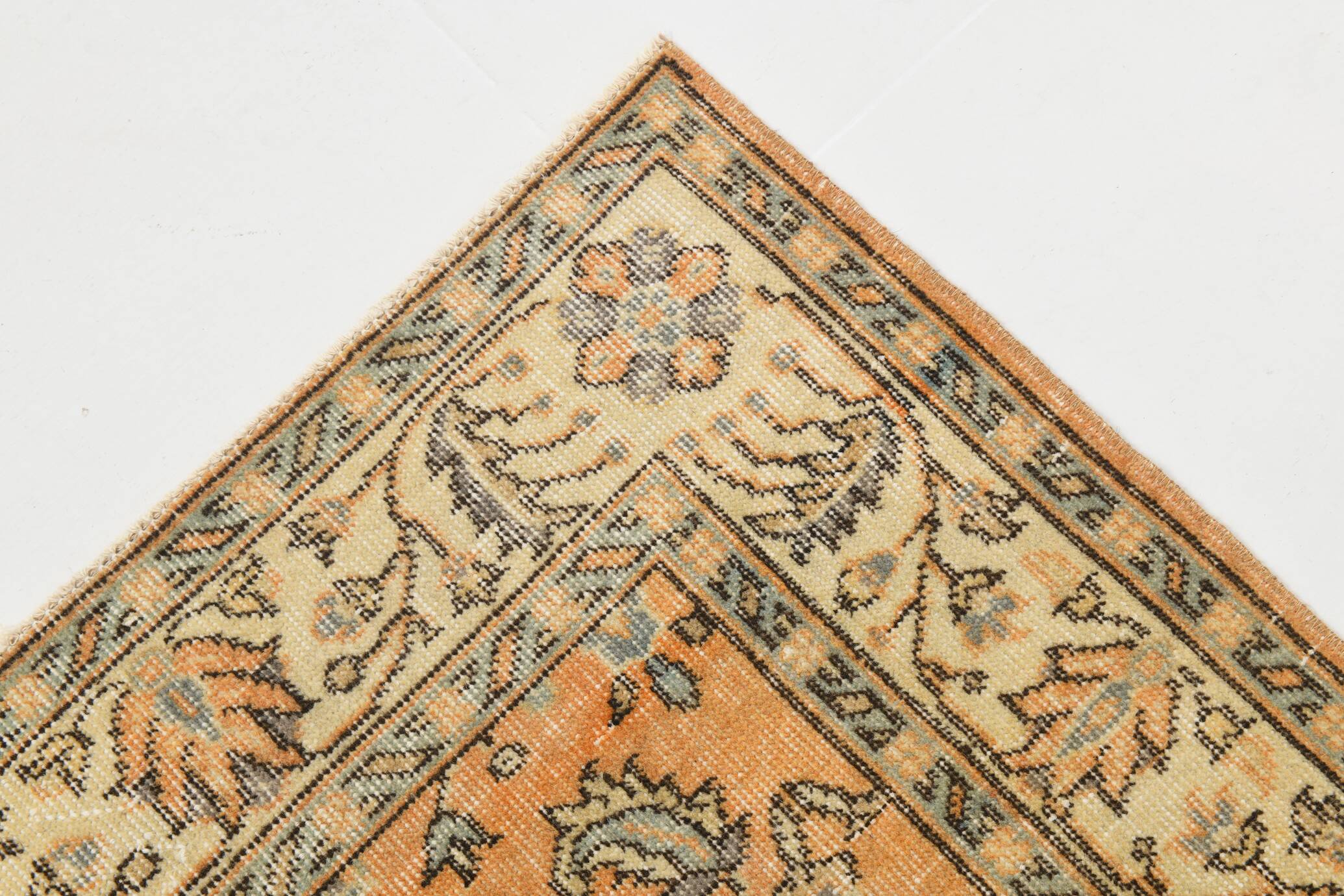 5x9 Vintage Orange Floral Turkish Area Rug, 160x271Cm