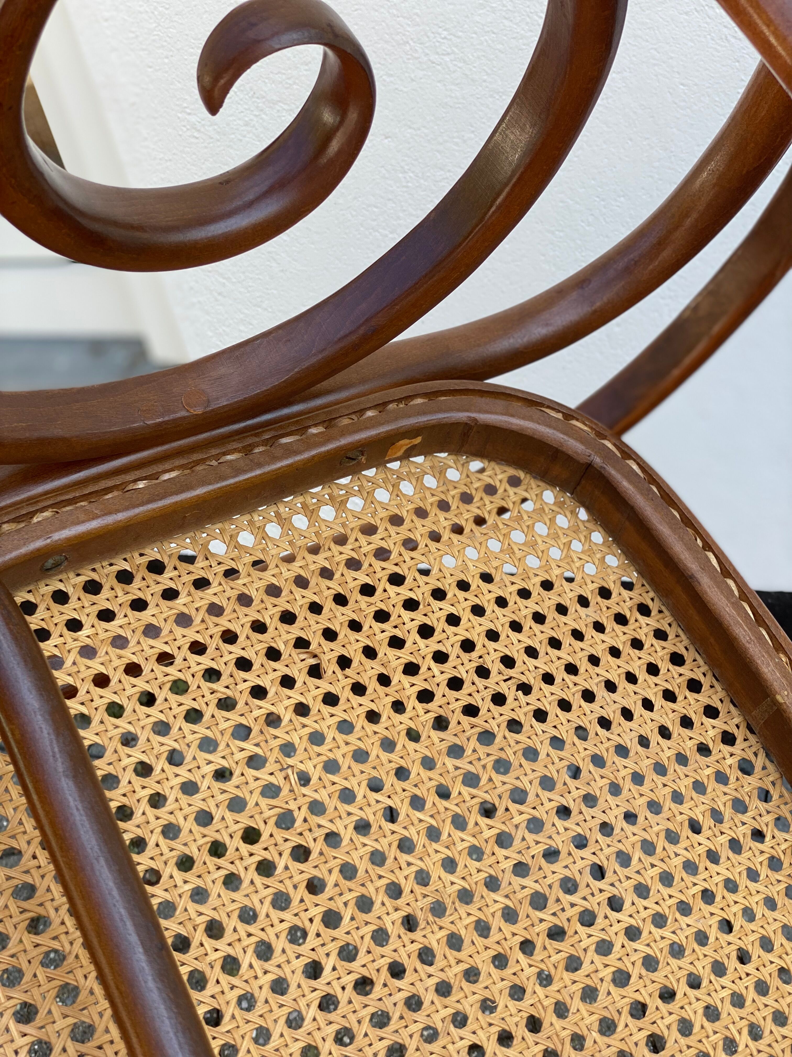 Bentwood & cane cane rocking chair