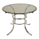 Midcentury Chrome and Glass Dining Table, Italy 1970s