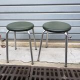 Set of 2 stools in green bakelit
