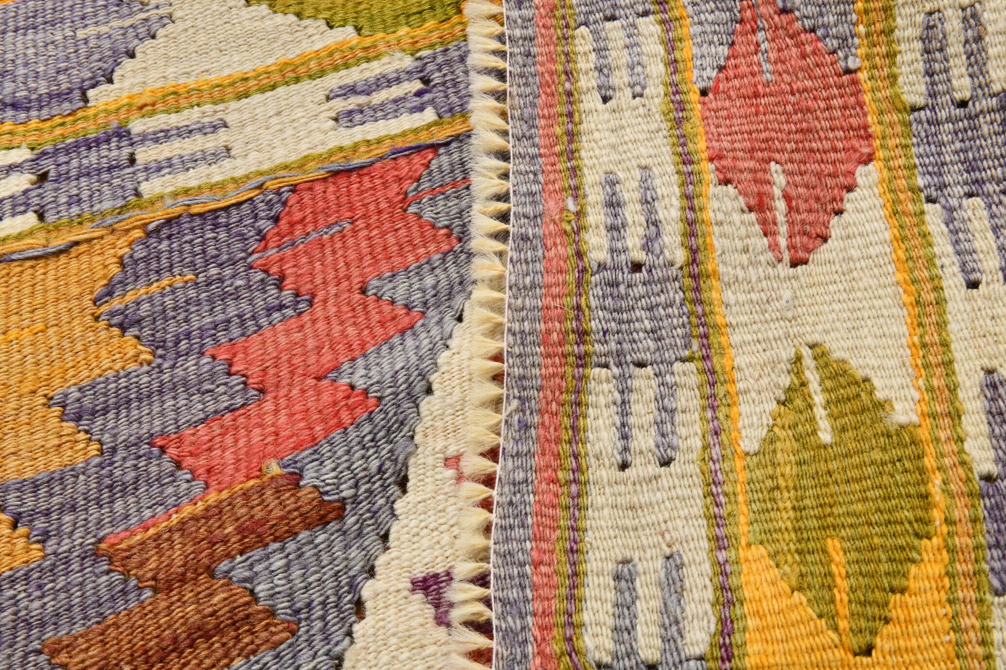 5x10 Kilim Mustard Yellow Geometric Style Area Vintage Kilim Rug,152x296 Cm