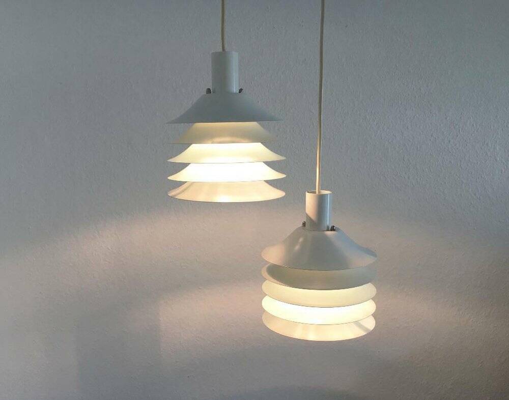 Danish mid-century lamellar suspensions by Lyfa, 1960s, set of 2.