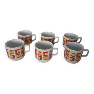 6 tasses Tognana vintage 70's