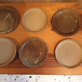 6 stoneware dessert plates