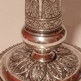 Directoire style candle holder in silver metal