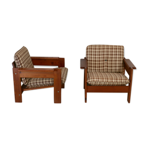 paire de fauteuils brutalistes, - circa 1960