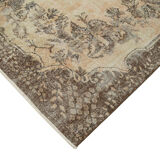 Tapis beige turc noué à la main des années 1980 204 cm x 310 cm
