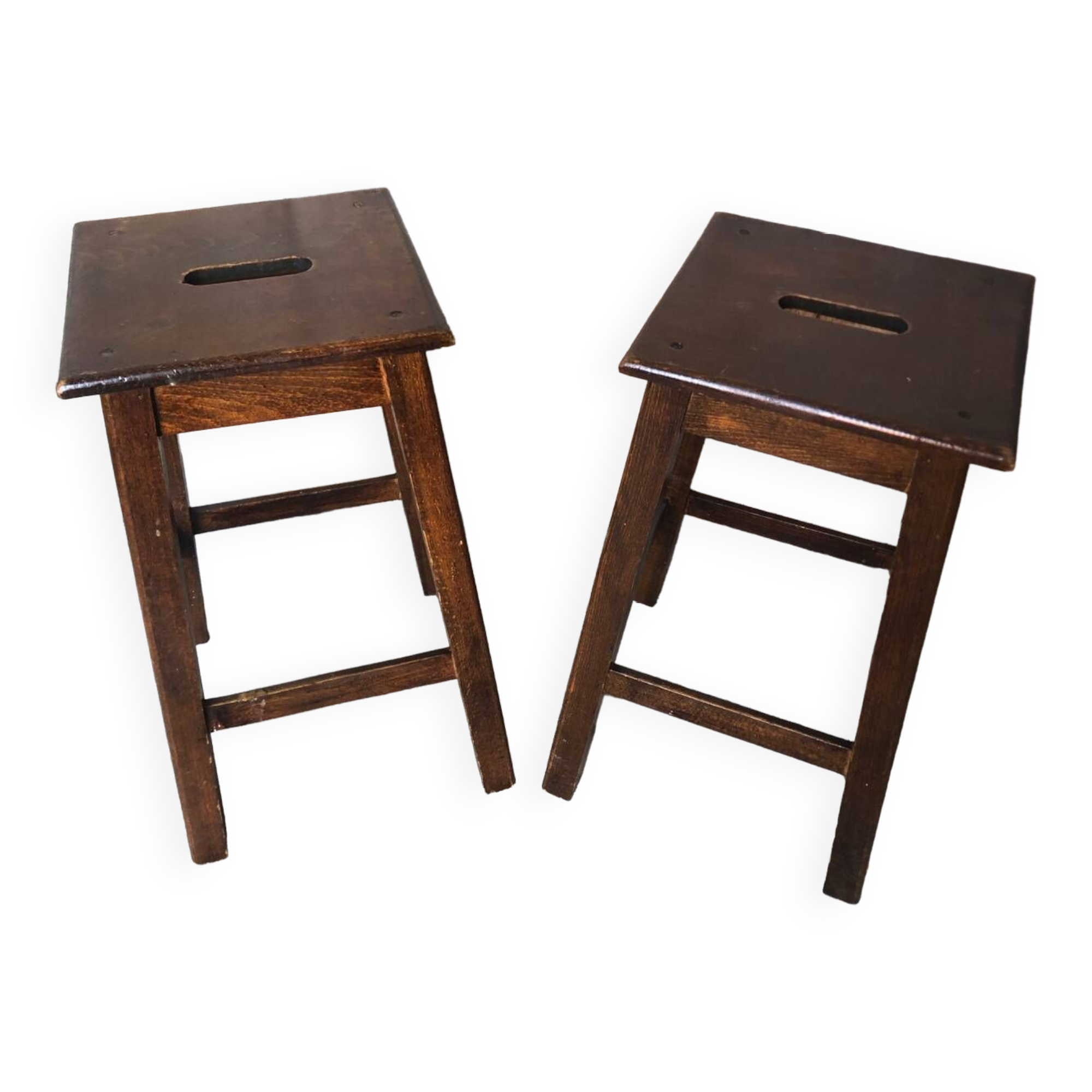 Paire de tabouret bistrot bois années 60 vintage