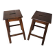 Paire de tabouret bistrot bois années 60 vintage