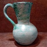Turquoise ceramic pitcher vase