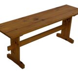 Vintage Scandinavian pinewood bench from the 1960's modern design