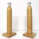 Lot 2 pieds de lampe arlus en bois vintage forme géométrique