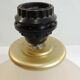 Vintage frosted glass lamp, round globe, elegant design, soft light.