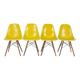 Yellow Set (4) Herman Miller Original Eames DSW Side Shell Chairs