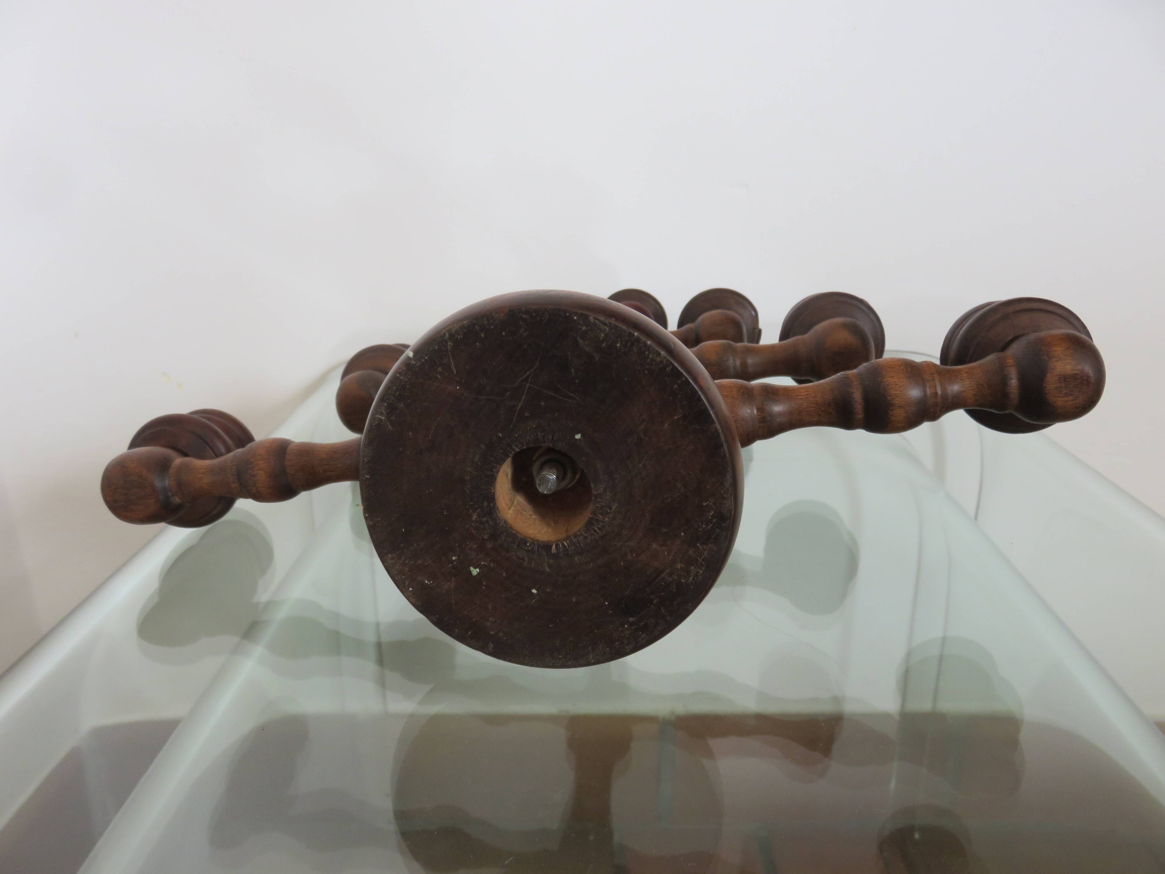 Large turned wooden candle holder, 1930s-40s