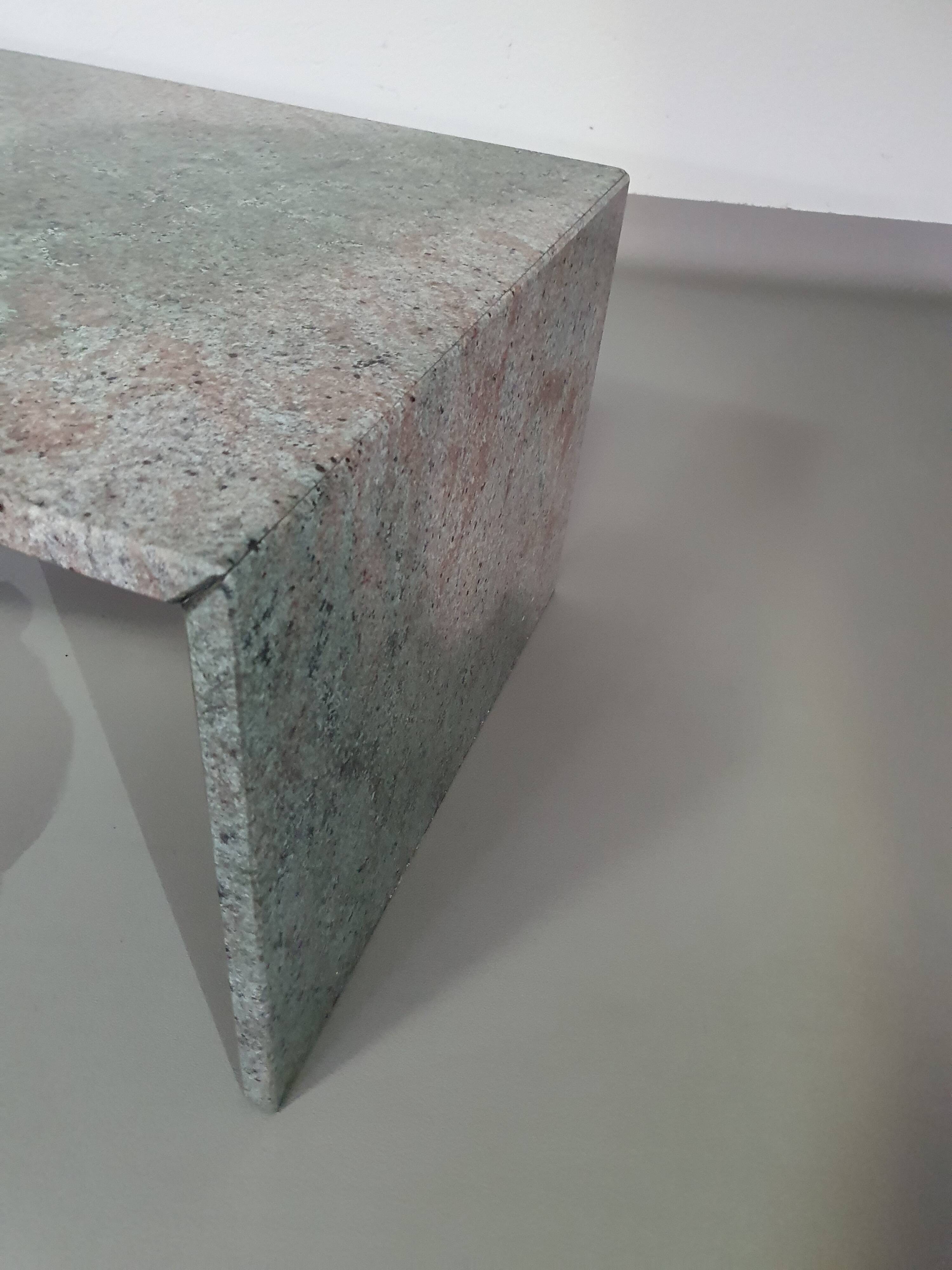 Free form granite coffee table graduated wavy front. Holland '70