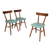 Lot de 3 chaises tchèque TON Bystrice "Thonet" , en bois  1960