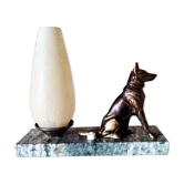 Art deco dog bedside lamp
