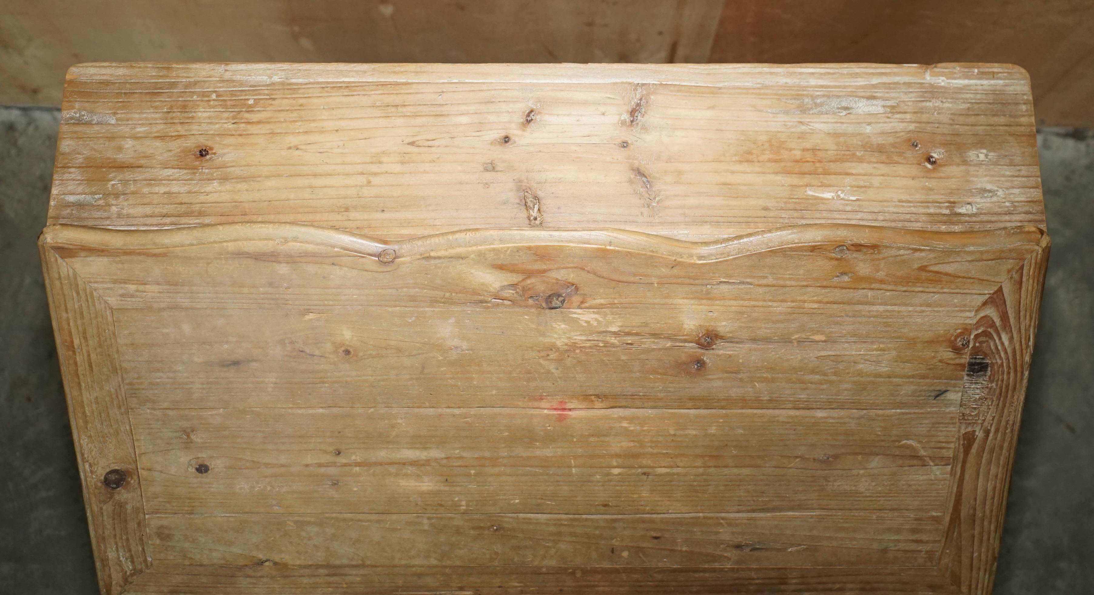 Rustic Swedish pine drop-leaf desk