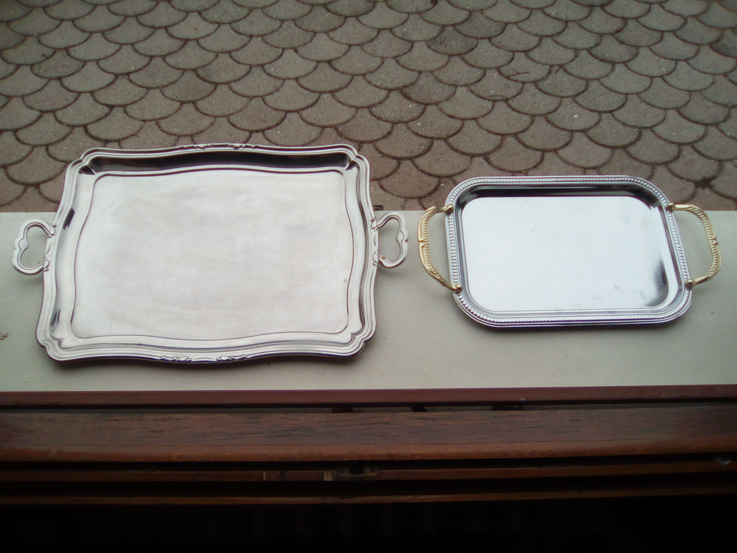 stainless steel trays 70s 80s