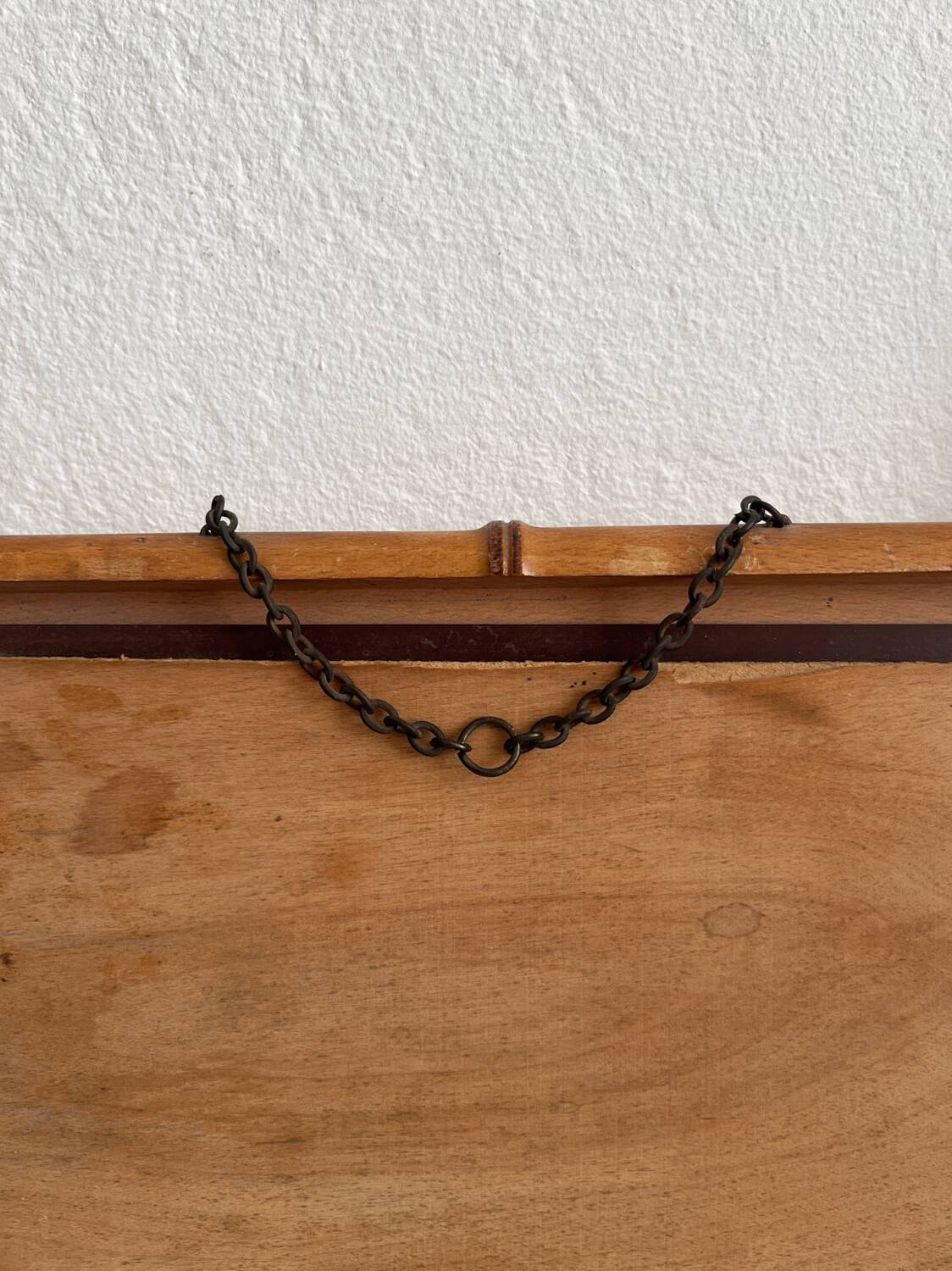 Antique bamboo-style wooden mirror
