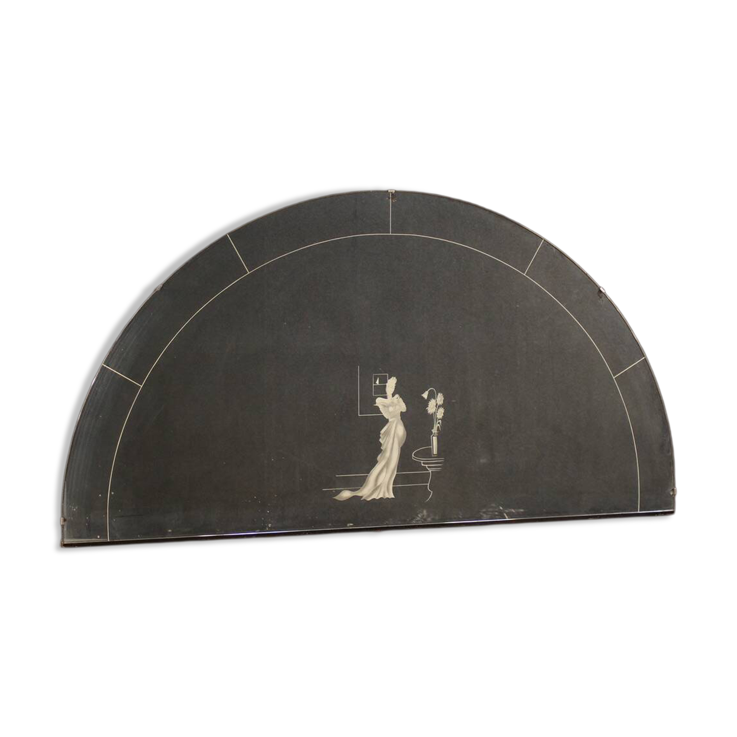 Miroir en demi-lune italien du 20e siècle