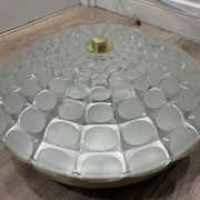 Vintage Peill & Putzler Optical Glass Flush Ceiling Lamp 1960s-70s
