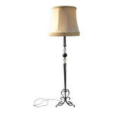 Vintage Sèvres crystal and wrought iron floor lamp from the 1950s