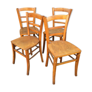 Set de 4 chaises bistrot vintage