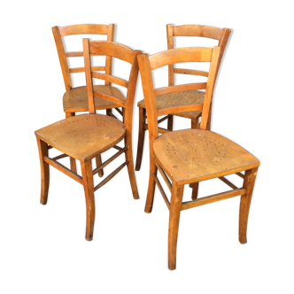 Set de 4 chaises bistrot vintage Baumann 1960s