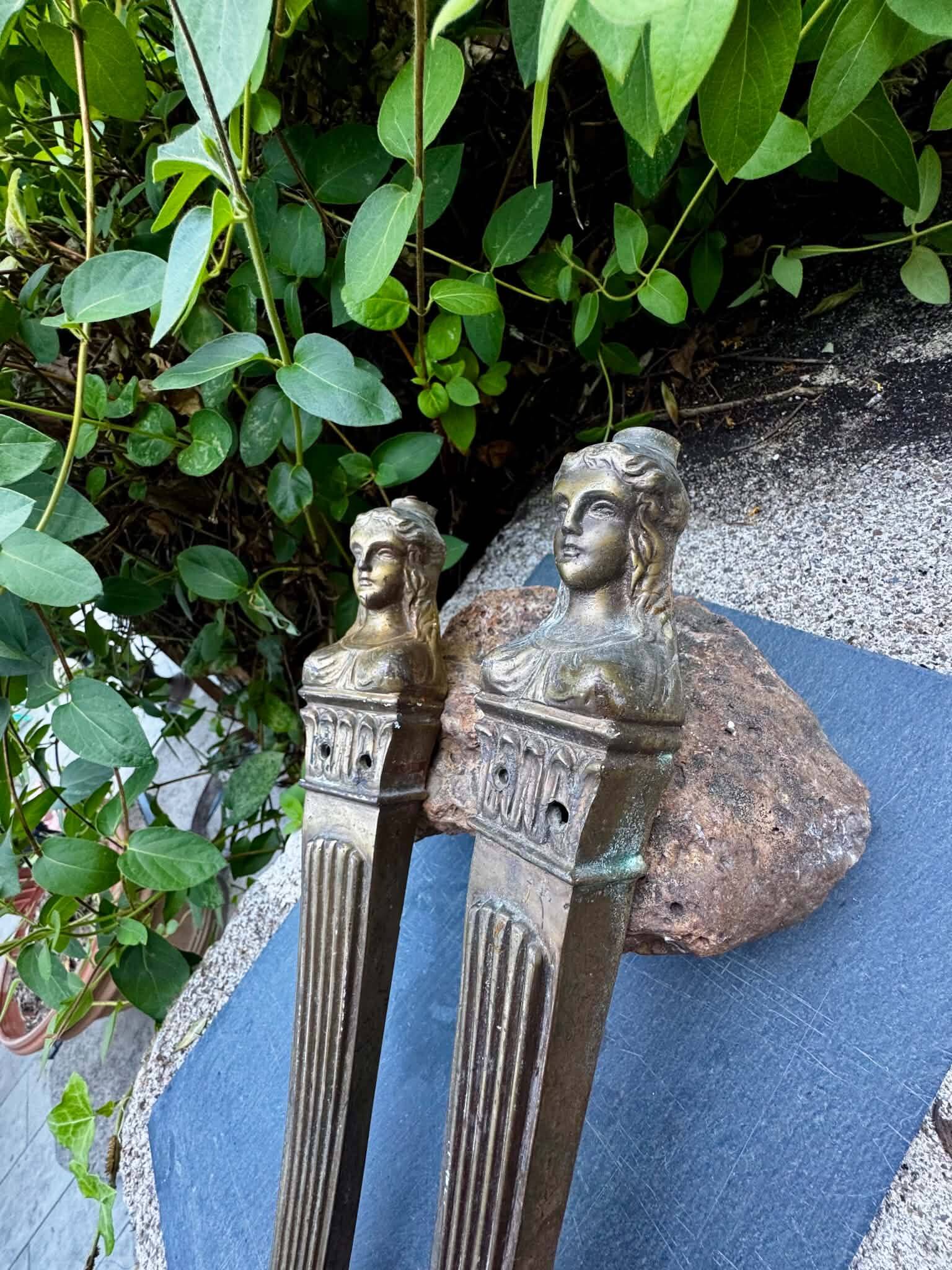 2 bronze Art Nouveau furniture ornaments