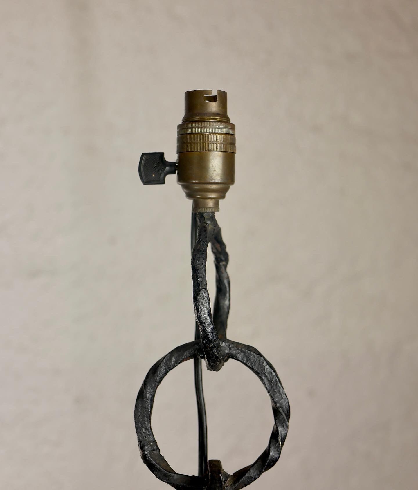 Brutalist wrought iron floor lamp