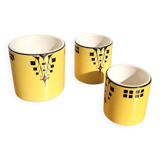 Set of 3 small Art Deco pots De Bruyn Fives