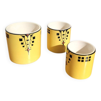 Set of 3 small Art Deco pots De Bruyn Fives