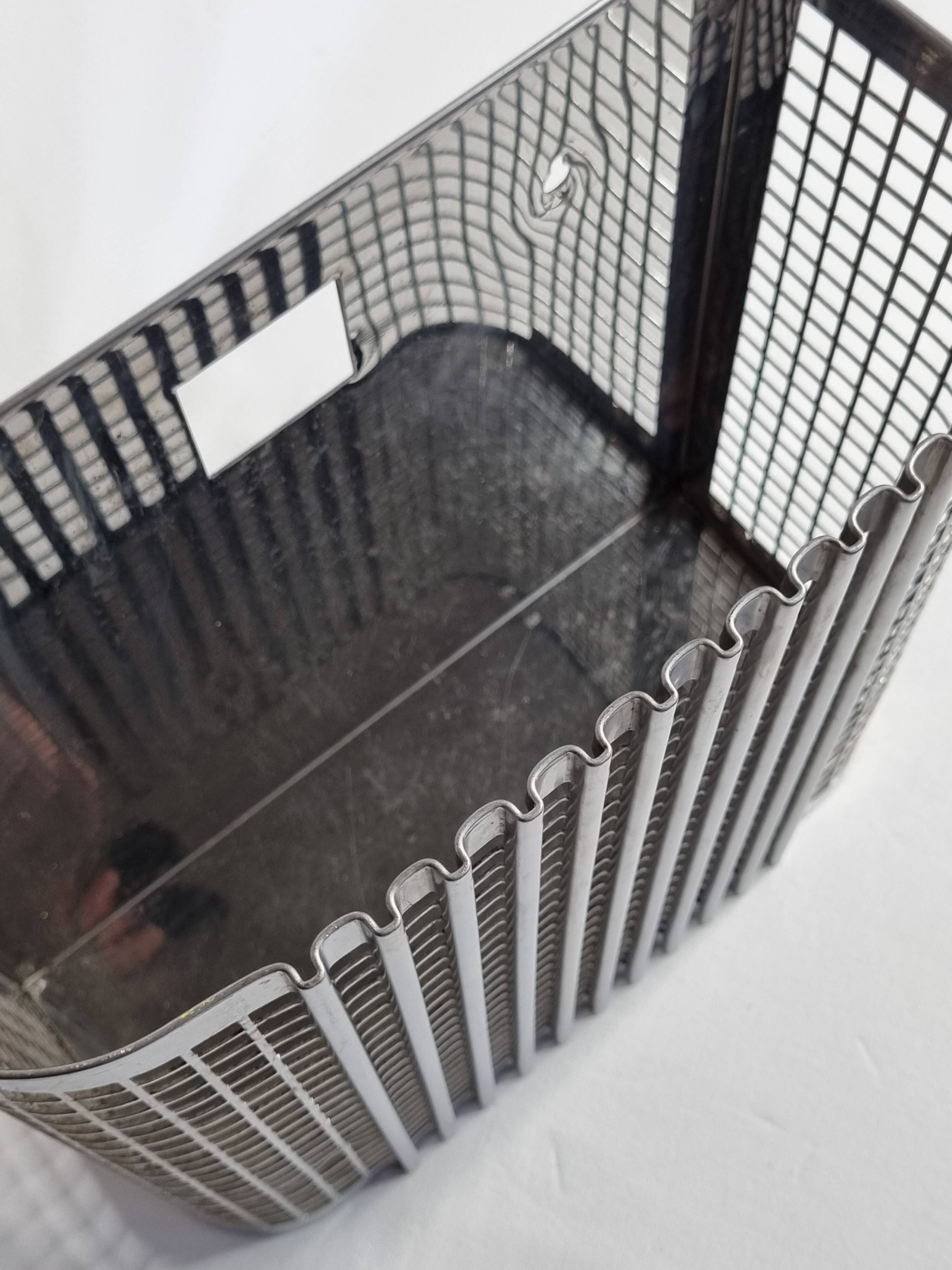 Chromed steel industrial wall paper basket, 60s